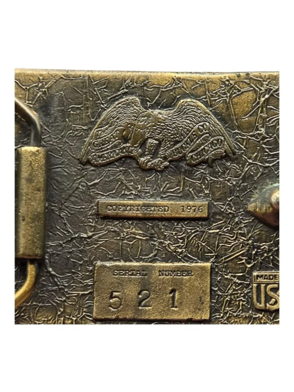 Vintage 1976 Solid Brass Belt Buckle Geese Design By Bergamot Brass Works USA